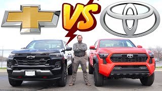 2024 Toyota Tacoma vs 2024 Chevy Colorado Chevy Beat Toyota [upl. by Ainafets711]