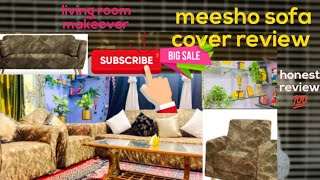 meesho sofa cover living room makeover🥰 honest review 🥰meesho meeshohaul [upl. by Wilhide]