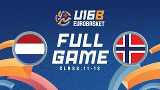 Netherlands v Norway  Full Basketball Game FIBA U16 Womens EuroBasket 2024 Div B  Class 1112 [upl. by Tacye311]