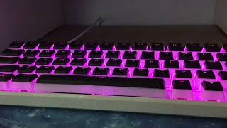 Royal Kludge 61 RK61 With HyperX Pudding Keycaps Blue Switches Sound Test [upl. by Veno697]