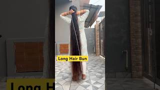 Long Hair Bun youtubeshorts longhairbun trending hairstyle pahdirapunzel [upl. by Nednerb]