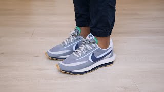 Nike x Sacai x CLOT LD Waffle Kiss of Death 2 Cool Grey Unboxing amp On Feet 2021 [upl. by Ahsercel]