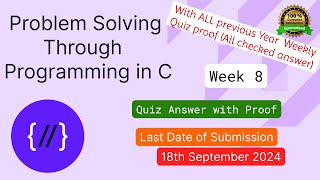 Nptel  Problem solving through programming in C week 8 Quiz assignment with proof of each answer [upl. by Eniahpets]