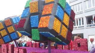 Bloemencorso Blankenberge 2016  Buurtschap Wernhout  Rubicks Cube [upl. by Telrahc]