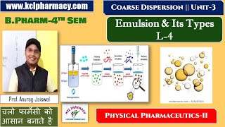 Emulsion amp Its Types  L4 Unit3  Physical PharmaceuticsII [upl. by Naasar]