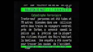 TELETEXT  TSR  Bulletin de nuit du 02021986 [upl. by Beutner]