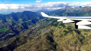 Iberia Airbus A340300 AWESOME TURBULENT amp SCENIC LANDING at Quito Airport  ✈ [upl. by Ardys823]