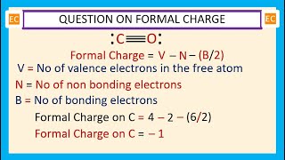 OQV NO – 199 The formal charge on the C atom in CO molecule [upl. by Sile]