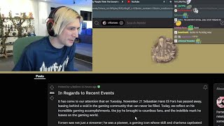 xQc Reacts to Forsen Mods Saying He Passed Away [upl. by Anelrac]