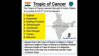 Tropic of Cancer tropicofcancer geography gs upsc ias polity ssc news gk currentaffairs [upl. by Fridell]