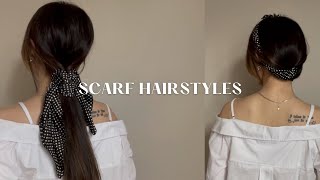 3 EASY SCARF HAIRSTYLES [upl. by Hashum156]