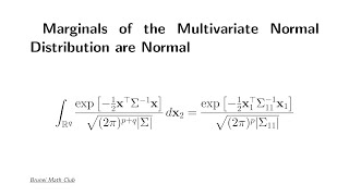 Marginal distributions of the multivariate Normal distribution are normal [upl. by Dahs199]