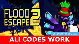 All CODES Work Flood Escape 2 ROBLOX  September 15 2022 [upl. by Ahseekat]