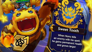 NEW NUNU HERO AUGMENT with 7 HONEYMANCER I got INFINITE HP  Teamfight Tactics Set 12 [upl. by Ainatit]