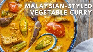 Malaysianstyled Vegetable Curry with homemade sambal  超级下饭蔬菜咖喱 [upl. by Orazal]