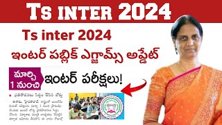 ts inter 2024 exam date  ts Inter 2024 Big update [upl. by Westerfield]