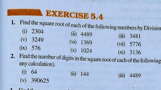 Class 8th maths l Exercise 54 l Chapter 5 l NCERT l Cbse l Solution l Square and square roots [upl. by Orozco]