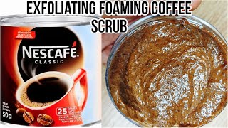 DIYHOMEMADE EXFOLIATING FOAMING COFFEE BODY SCRUB [upl. by Ettedranreb]