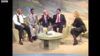 Ali Frazier and Foreman on Wogan talkshow [upl. by Okir]