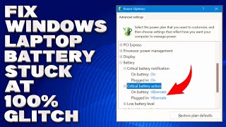 How To Fix Windows Laptop Battery Stuck at 100 Glitch Solution [upl. by Bradney]