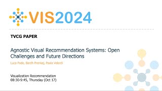 Agnostic Visual Recommendation Systems Open Challenges and Future Directions  Fast Forward  VIS [upl. by Ennovaj]