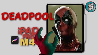 iPad Pro Art How to Draw Deadpool on Procreate [upl. by Fen]