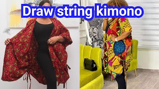 Kimono jacket with side draw string sewing sewingtutorial beginnerfriendly [upl. by Wenona]