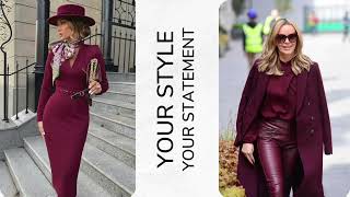 quotTop Fashion Trends for Fall 20242025  Burgundy The Most Elegant Color of the Season  Women 60 [upl. by Nottage]