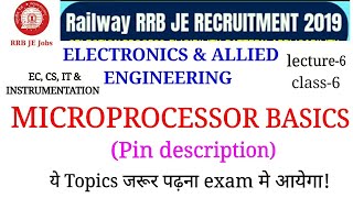 MICROPROCESSOR 8085 PIN DESCRIPTION FOR RRB JE ELECTRONICS amp ALLIED GROUP BY SIRJEE CLASSES [upl. by Araht106]