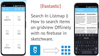 Best Search In Listmap  How to search items on gridview Offline with no firebase in sketchware [upl. by Cacia]