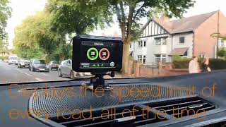 Aguri DX4000 GPS dash cam speed trap detector and speed limit alert system in action on the road [upl. by Radack404]