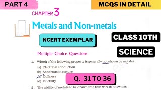 Metals and Non Metals Class 10 Science Ch  3 NCERT Exemplar Problem Solution  Part 4 [upl. by Beetner]