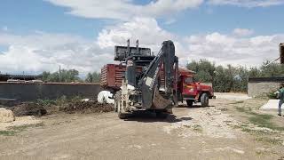 Kamyona Gübre Yükleme Hidromek 102B Alpha A8 Bekoloder  HMK Backhoe Loader Loading Trucks [upl. by Cowden999]