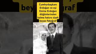 Cumhurbaşkanı Erdoğan ve eşi Emine Erdoğan düğünlerinden kalan hatıra siyah beyaz resim [upl. by Llerred]