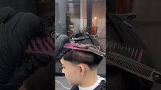 Textured fringe taper fade haircut taperfadehaircut bangkok hairstyle [upl. by Aim]