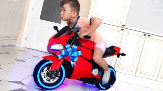 Funny Senya Ride on Sportbike Pocket bike Cross bike Unboxing Surprise toys for kids [upl. by Orravan]