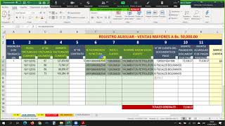 BANCARIZACION REGISTRO EN LIBRO AUXILIAR DE VENTAS EXCEL [upl. by Odlanyer]