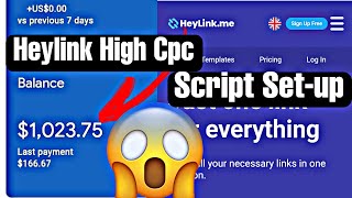 Heylink High Cpc Script Heylink Adsense New Blogger Script [upl. by Nottarts]