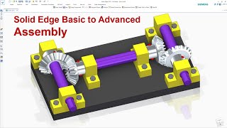 Solid Edge Basic to Advanced Assembly  Transmission to Distant Shafts by Bevel Gear Drive Mechanism [upl. by Niawat163]