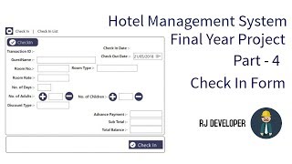 Hotel Management System  Final Year Project  Flat Design UI  Part 4 [upl. by Eendyc]