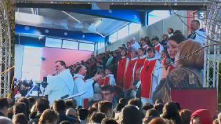 Saint Féliu dAvall obsèques de 4 des 6 collégiens tués dans laccident de car de Millas [upl. by Ahsirtal195]