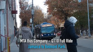 Q110 Bus to Belmont Park Ride  2023 Nova Bus LFS Smartbus 8974  MTA Bus Company [upl. by Uos947]