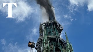 Fire breaks out at Rouen Cathedral [upl. by Risay82]