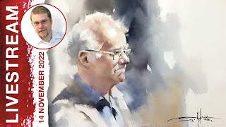 Monday Livestream 21 Portrait Sketching Watercolor Portrait Tutorial [upl. by Pasia911]