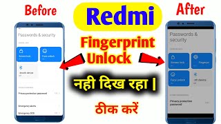 FIX Fingerprint Not Showing in Settings  Fingerprint missing Option 2025  Redmi Infinix Tecno vivo [upl. by Ylagam528]