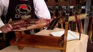 Cómo cortar un Jamón Ibérico de Bellota [upl. by Atiuqehs]