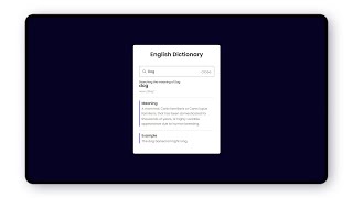 Build an English Dictionary App with HTML CSS and JavaScript [upl. by Peggy75]