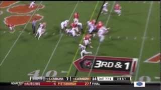 2012 USC vs Clemson  Dylan Thompson 19 Yd Run [upl. by Yelsgnik628]