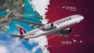 LongHaul Adventure 175Hour Flight from Auckland to Doha✈️travel flight aviation [upl. by Ahcsropal]