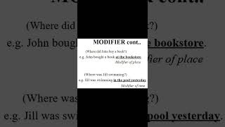 MODIFIERS in Sentence english grammar englishgrammar englishlanguage modifiers sentences [upl. by Talley198]